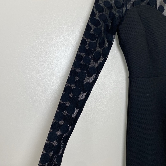 Lulus In Hot Dot-ter Long Sleeve Black Dress - Picture 5 of 11